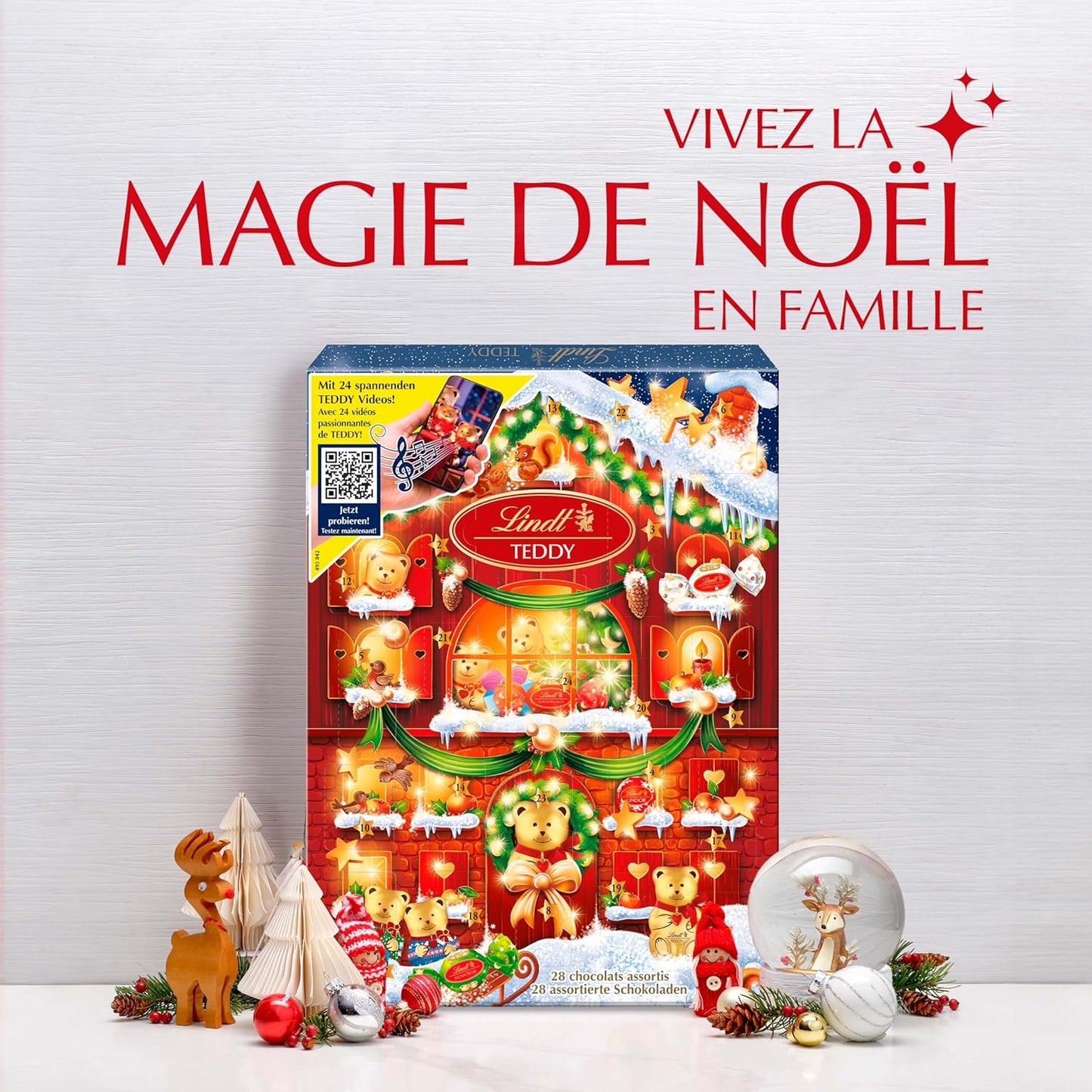 Calendrier de l’Avent Lindt TEDDY – Réalité Augmentée – 170 g