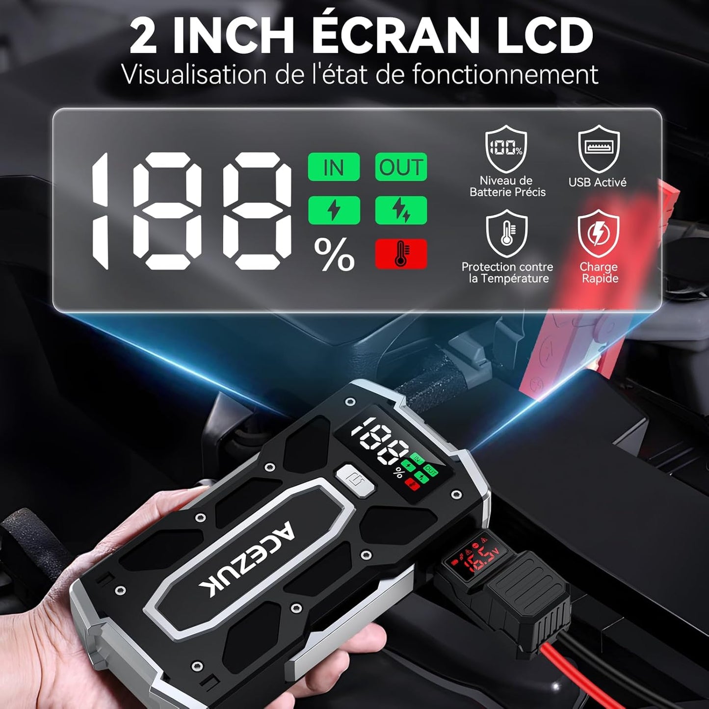 Démarreur de Batterie de Secours pour Voitures/Motos