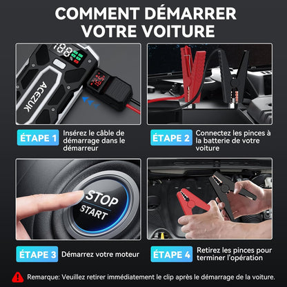 Démarreur de Batterie de Secours pour Voitures/Motos