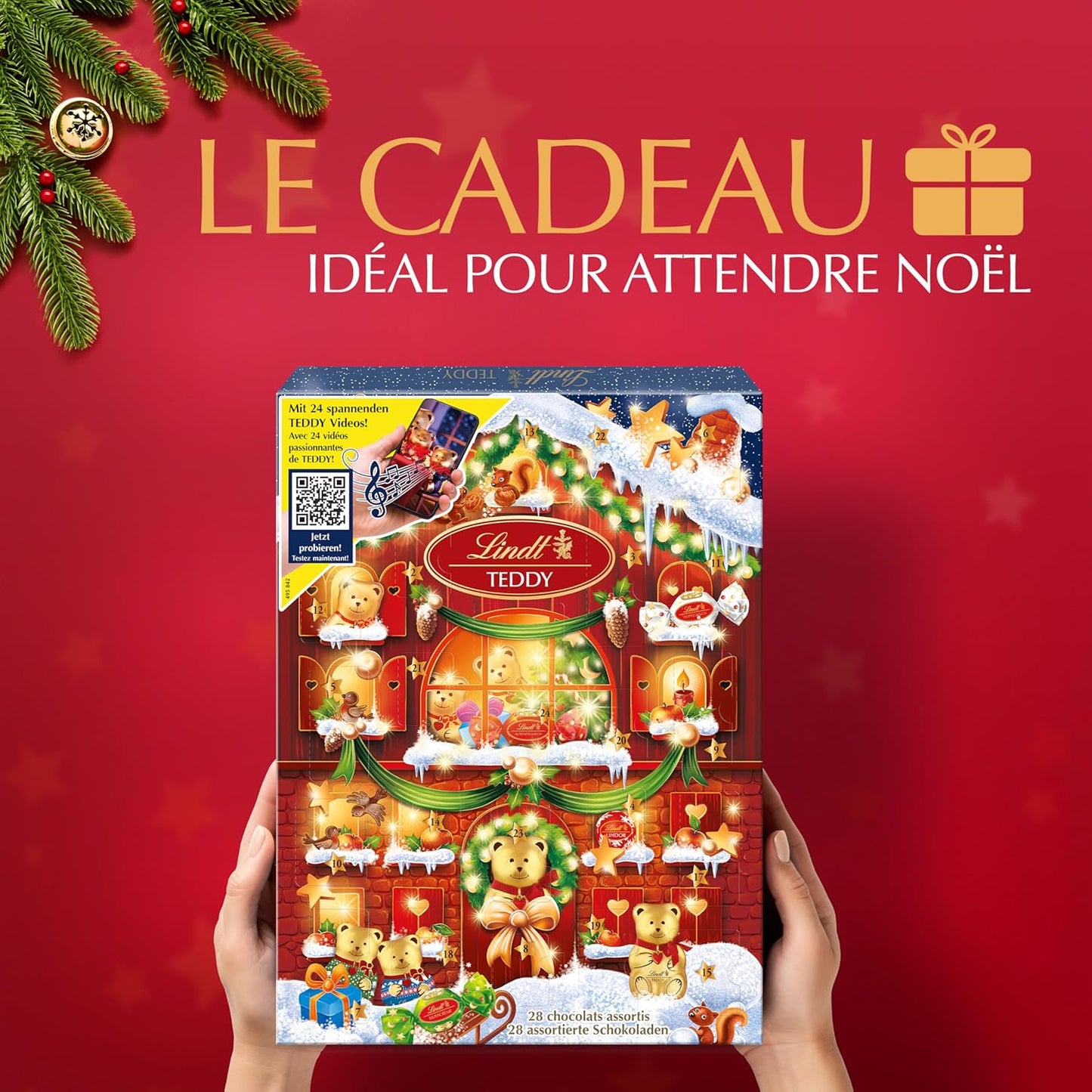 Calendrier de l’Avent Lindt TEDDY – Réalité Augmentée – 170 g